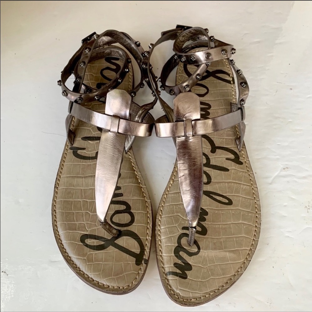 Like new Sam Edelman grey leather studded sandals